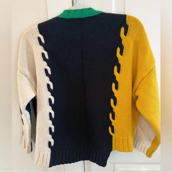 MONSE COLORBLOCK PATCHWORK WOOL SWEATER - XL - Picture 4 of 11